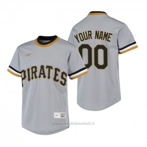 Maglia Baseball Bambino Pittsburgh Pirates Personalizzate Cooperstown Collection Road Grigio