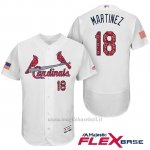 Maglia Baseball Uomo St. Louis Cardinals 2017 Estrellas y Rayas Carlos Martinez Bianco Flex Base
