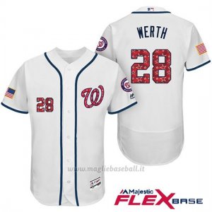 Maglia Baseball Uomo Washington Nationals 2017 Estrellas y Rayas Jayson Werth Bianco Flex Base