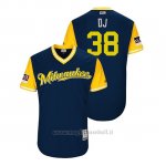 Maglia Baseball Uomo Milwaukee Brewers Dan Jennings 2018 Llws Players Weekend Dj Blu