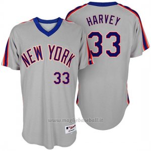 Maglia Baseball Uomo New York Mets Matt Harvey Turn Back The Clock Grigio