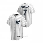Maglia Baseball Uomo New York Yankees Mickey Mantle Replica Primera Bianco