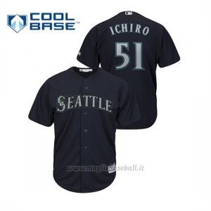 Maglia Baseball Uomo Seattle Mariners Ichiro Suzuki Cool Base Majestic Blu
