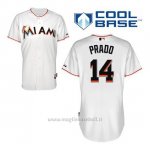 Maglia Baseball Uomo Miami Marlins Martin Prado 14 Bianco 1ªCool Base