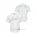 Maglia Baseball Hombre New York Mets 20 Pete Alonso 2019 Players Weekend Replica Bianco
