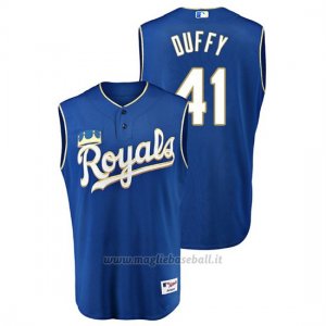 Maglia Baseball Uomo Kansas City Royals Danny Duffy Throwback Turn Ahead Blu