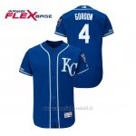 Maglia Baseball Uomo Kansas City Royals Alex Gordon 150th Aniversario Patch Flex Base Blu