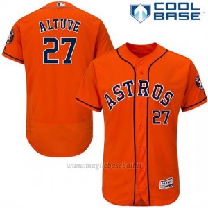 Maglia Baseball Uomo Houston Astros Jose Altuve Majestic Autentico Collezione Arancione Cool Base