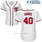 Maglia Baseball Donna Washington Nationals Wilson Ramos Bianco Autentico Collezione Cool Base
