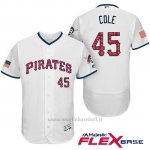 Maglia Baseball Uomo Pittsburgh Pirates 2017 Estrellas y Rayas Gerrit Cole Bianco Flex Base
