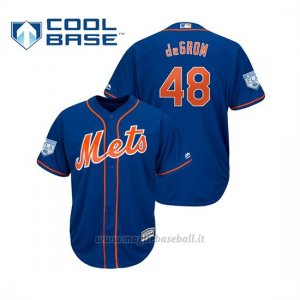 Maglia Baseball Uomo New York Mets Jacob Degrom Cool Base Entrenamiento De Primavera 2019 Blu