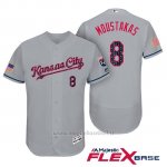 Maglia Baseball Uomo Kansas City Royals 2017 Estrellas y Rayas Mike Moustakas Grigio Flex Base