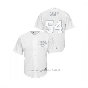 Maglia Baseball Hombre Cincinnati Reds 54 Sonny Grigio 2019 Players Weekend Grigio Replica Bianco