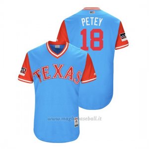 Maglia Baseball Uomo Texas Rangers Drew Robinson 2018 Llws Players Weekend Petey Light TOrnto Blue Jays