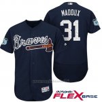 Maglia Baseball Uomo Atlanta Braves 31 Greg Maddux Blu 2017 Allenamento Primaverile Flex Base