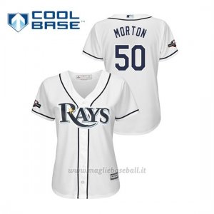 Maglia Baseball Donna Tampa Bay Rays 50 Charlie M Orton 2019 Postseason Cool Base Bianco