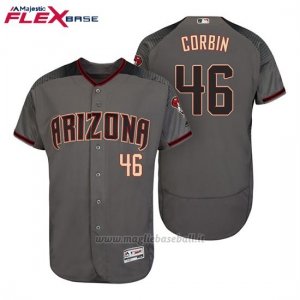 Maglia Baseball Uomo Arizona Diamondbacks 46 Patrick Corbin Grey Rosso 2017 Flex Base