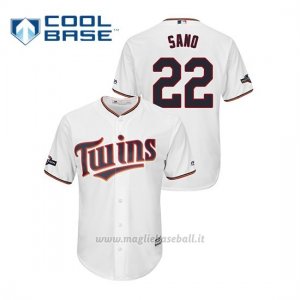 Maglia Baseball Uomo Minnesota Twins 22 Miguel Sano 2019 Postseason Cool Base Bianco