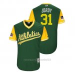 Maglia Baseball Uomo Oakland Athletics Shawn Kelley 2018 Llws Players Weekend Jordy Green