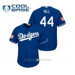 Maglia Baseball Uomo Los Angeles Dodgers Rich Hill Cool Base Entrenamiento De Primavera 2019 Blu