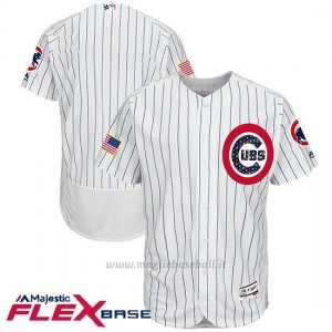 Maglia Baseball Uomo Chicago Cubs 2017 Estrellas y Rayas Cubs Bianco Flex Base