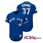 Maglia Baseball Uomo TOrnto Blue Jays Teoscar Hernandez 2018 Stars & Stripes Flex Base Royal