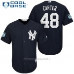 Maglia Baseball Uomo New York Yankees Chris Carter Blu 2017 Allenamento Primaverile Cool Base