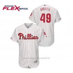 Maglia Baseball Uomo Philadelphia Phillies Jake Arrieta 150th Aniversario Patch Flex Base Bianco