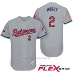 Maglia Baseball Uomo Baltimore Orioles 2017 Estrellas Y Rayas 2 J.j. Hardy Grigio Flex Base
