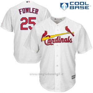 Maglia Baseball Uomo St. Louis Cardinals 25 Dexter Fowler Bianco2017 Cool Base