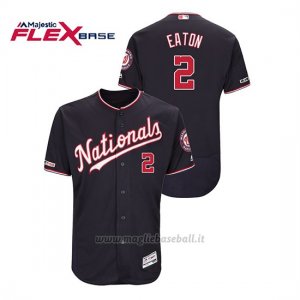 Maglia Baseball Uomo Washington Nationals Adam Eaton 150th Aniversario Patch Autentico Flex Base Blu
