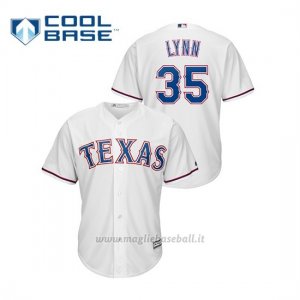 Maglia Baseball Uomo Texas Rangers 35 Lance Lynn Cool Base Bianco