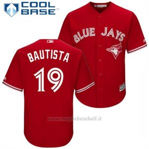 Maglia Baseball Uomo Toronto Blue Jays 19 Jose Bautista Scarlet2017 Cool Base