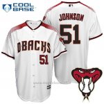 Maglia Baseball Uomo Arizona Diamondbacks 51 Randy Johnson Bianco2 Cool Base