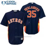 Maglia Baseball Uomo Houston Astros 35 Justin Verlander Bluofficial Giocatore Cool Base
