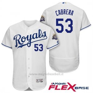 Maglia Baseball Uomo Kansas City Royals Melky Cabrera Bianco 50th Season Flex Base