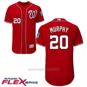 Maglia Baseball Uomo Washington Nationals Wanshington Daniel Murphy Rosso Flex Base Autentico Collezione