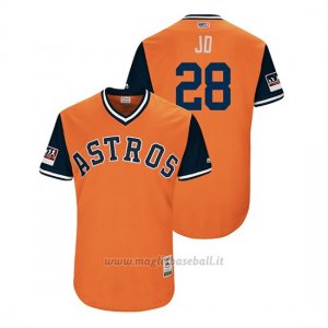 Maglia Baseball Uomo Houston Astros J.d. Davis 2018 Llws Players Weekend Jd Orange