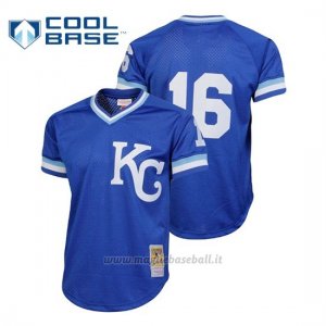 Maglia Baseball Uomo Kansas City Royals Bo Jackson Cooperstown Collezione Mesh Batting Practice Azul