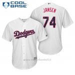 Maglia Baseball Uomo Los Angeles Dodgers 2017 Estrellas y Rayas Kenley Jansen Bianco Cool Base
