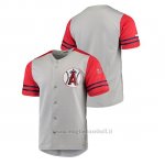Maglia Baseball Uomo Los Angeles Angels Button-down Stitches Autentico Grigio