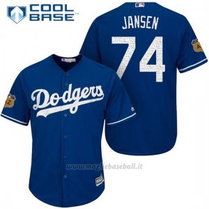 Maglia Baseball Uomo Los Angeles Dodgers Kenley Jansen 2017 Allenamento Primaverile Cool Base Giocatore