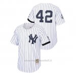 Maglia Baseball Uomo New Y Ork Yankees Mariano Rivera Cooperstown Collection 1999 Primera Bianco
