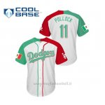Maglia Baseball Hombre Los Angeles Dodgers 11 A.j. Pollock Cool Base Mexican Heritage Night Bianco