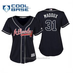 Maglia Baseball Donna Atlanta Braves Greg Maddux Cool Base Majestic Alternato 2019 Blu