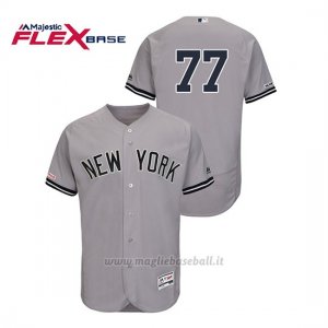 Maglia Baseball Uomo New York Yankees Clint Frazier 150th Aniversario Patch Flex Base Grigio