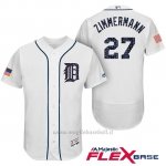 Maglia Baseball Uomo Detroit Tigers 2017 Estrellas y Rayas Jordan Zimmermann Bianco Flex Base