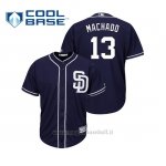 Maglia Baseball Bambino San Diego Padres Manny Machado Cool Base Majestic Alternato Blu