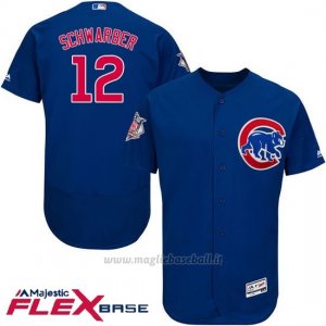 Maglia Baseball Uomo Chicago Cubs 12 Kyle Schwarber Majestic Autentico Collezione Flex Base