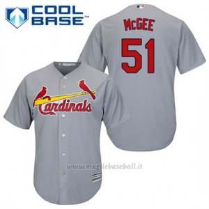 Maglia Baseball Uomo St. Louis Cardinals Willie Mcgee 51 Grigio Cool Base